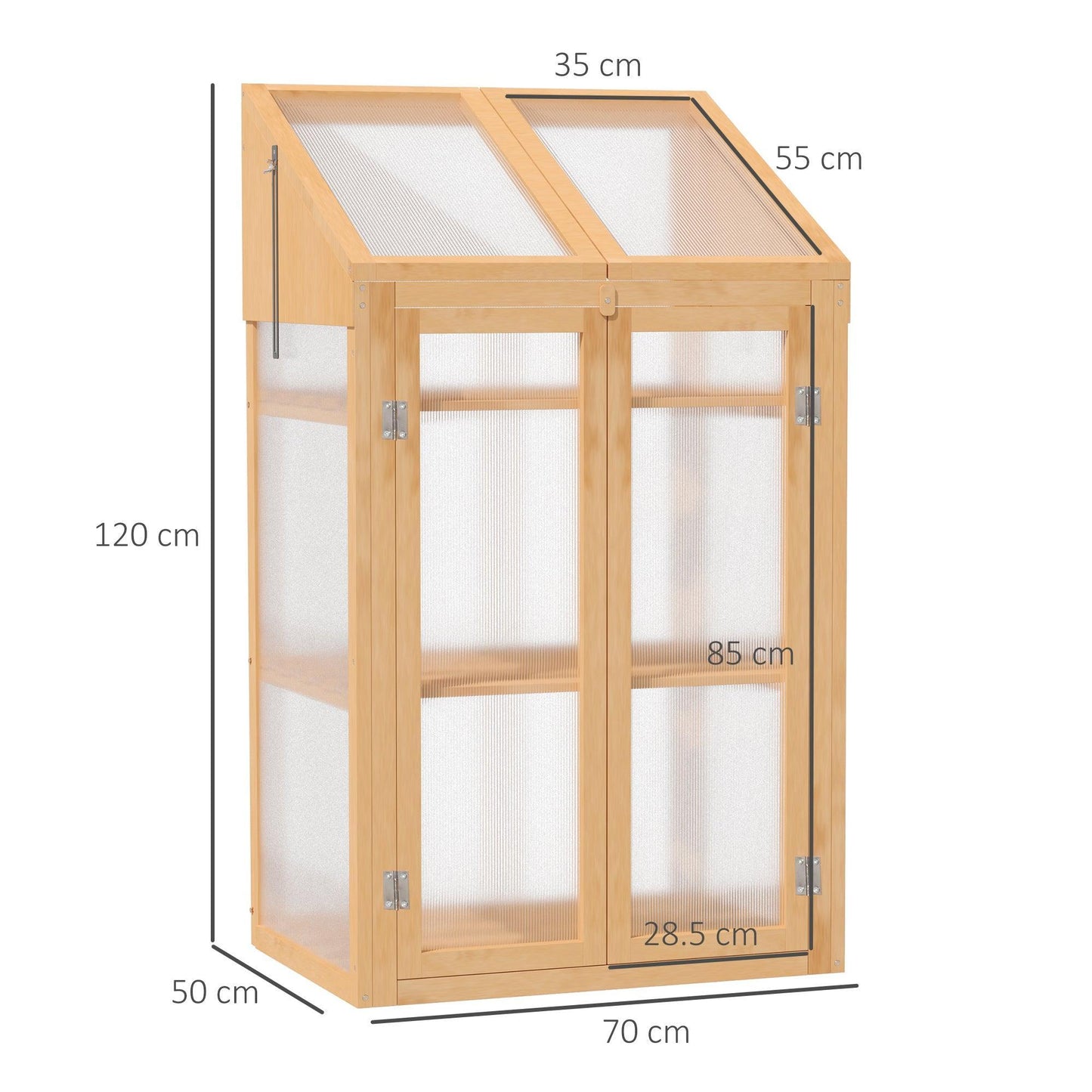 Outsunny Eco Growhouse: Polycarbonate Glazing | Double Door - ALL4U RETAILER LTD