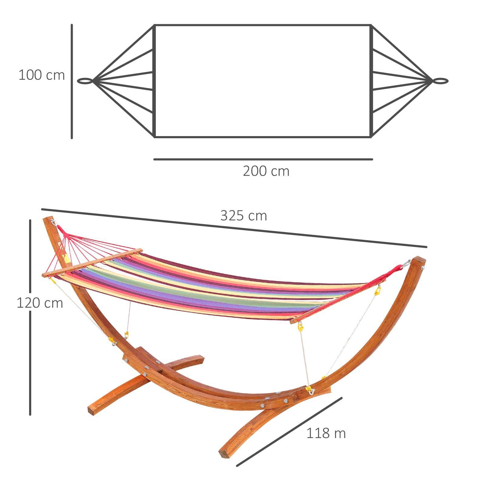 Outsunny Wooden Hammock with Arc Stand - ALL4U RETAILER LTD
