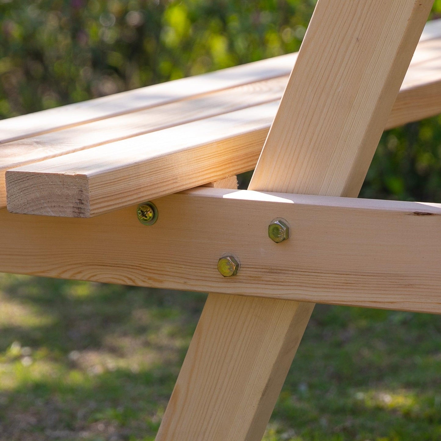 Outsunny Wooden Outdoor Picnic Table with Umbrella Hole - ALL4U RETAILER LTD