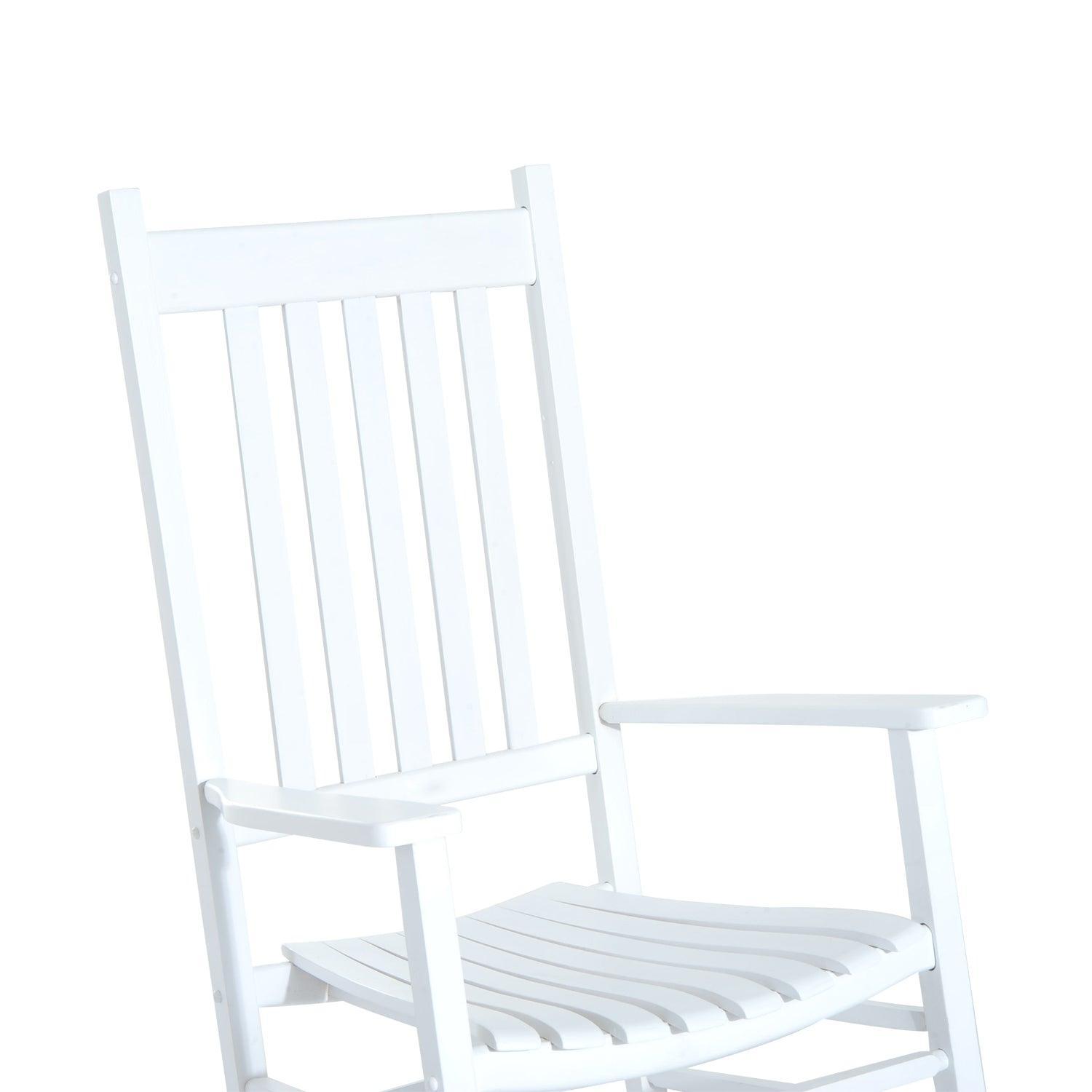 Outsunny Wooden Patio Rocking Chair - White - ALL4U RETAILER LTD