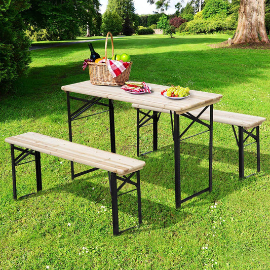 Outsunny Wooden Picnic Table - Simplistic and Sturdy - ALL4U RETAILER LTD