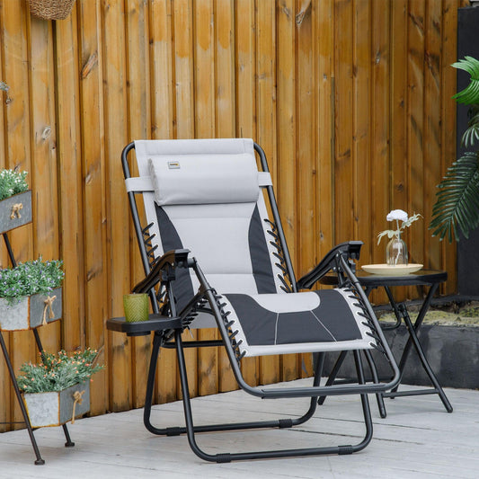 Outsunny Zero Gravity Outdoor Chair, Adjustable Recliner - ALL4U RETAILER LTD