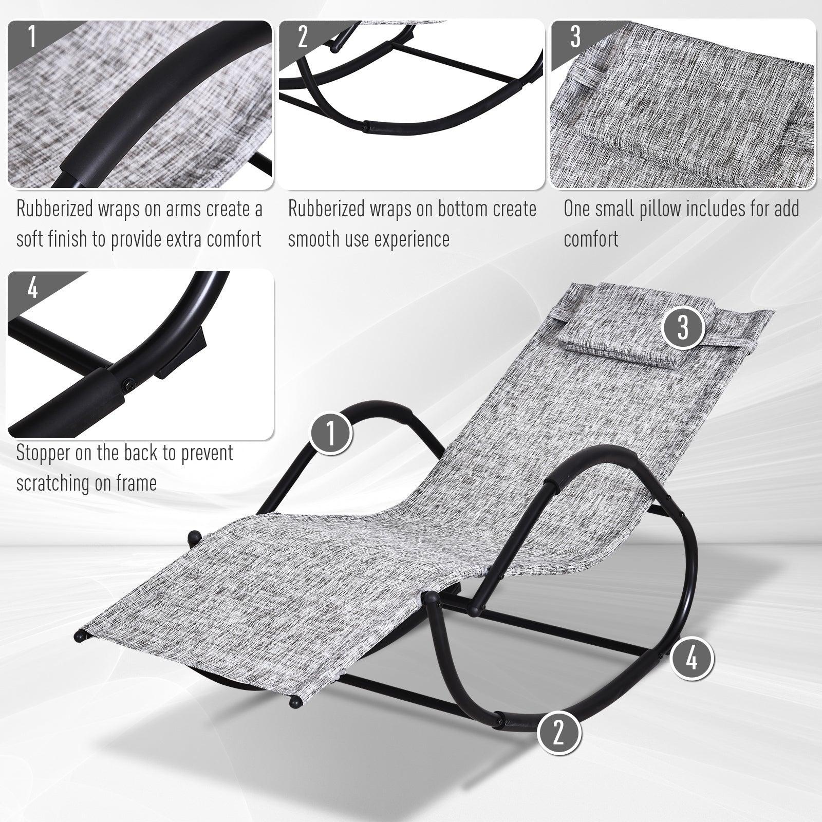 Outsunny Zero Gravity Rocking Chair - Grey - ALL4U RETAILER LTD