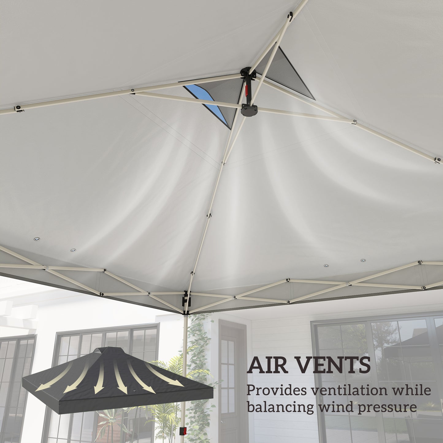 Outsunny Gazebo Roof Replacement UV50 Plus Waterproof Pop Up Canopy Cover With Eight Drainage Holes 3x3m Dark Grey