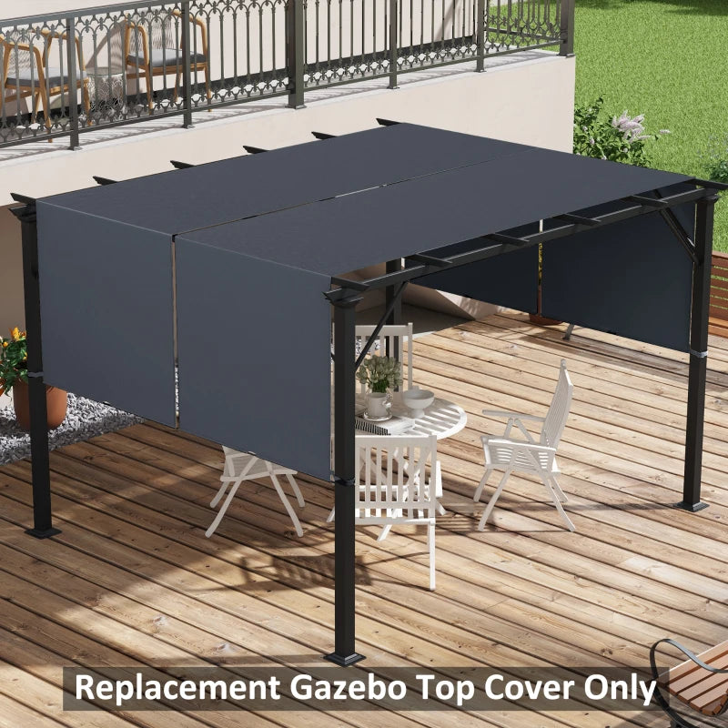 Outsunny 2-Pack Dark Grey Pergola Replacement Canopy with UV Protection - Easy-to-Install Shade Cover for 3m x 3m Pergola - ALL4U RETAILER LTD