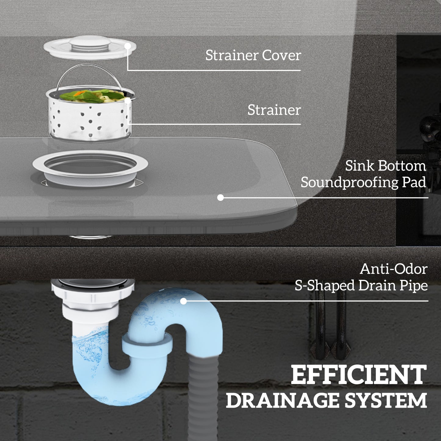HOMCOM Outdoor Stainless Steel Kitchen Sink Freestanding Single Bowl With Hot And Cold Water Supply And Storage Shelves