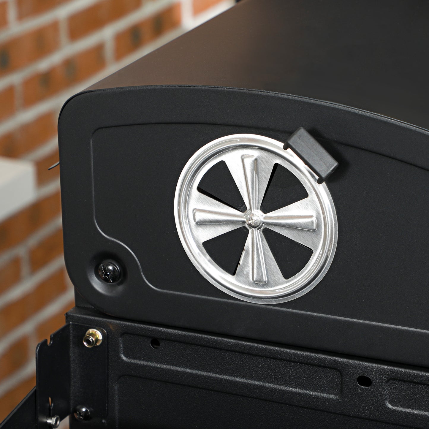 Outsunny Dual Fuel BBQ Grill Charcoal And Gas Combo With 2 Burner Gas Grill And Side Burner Black