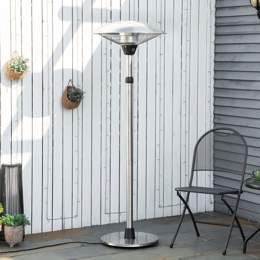 Outsunny 3000W Infrared Freestanding Electric Patio Heater with Adjustable Height and Long Power Cable - ALL4U RETAILER LTD