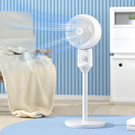HOMCOM 9 Inch Pedestal Fan With 70 Degree Oscillation And 90 Degree Vertical Tilt 3 Speed Air Circulator For Home Office