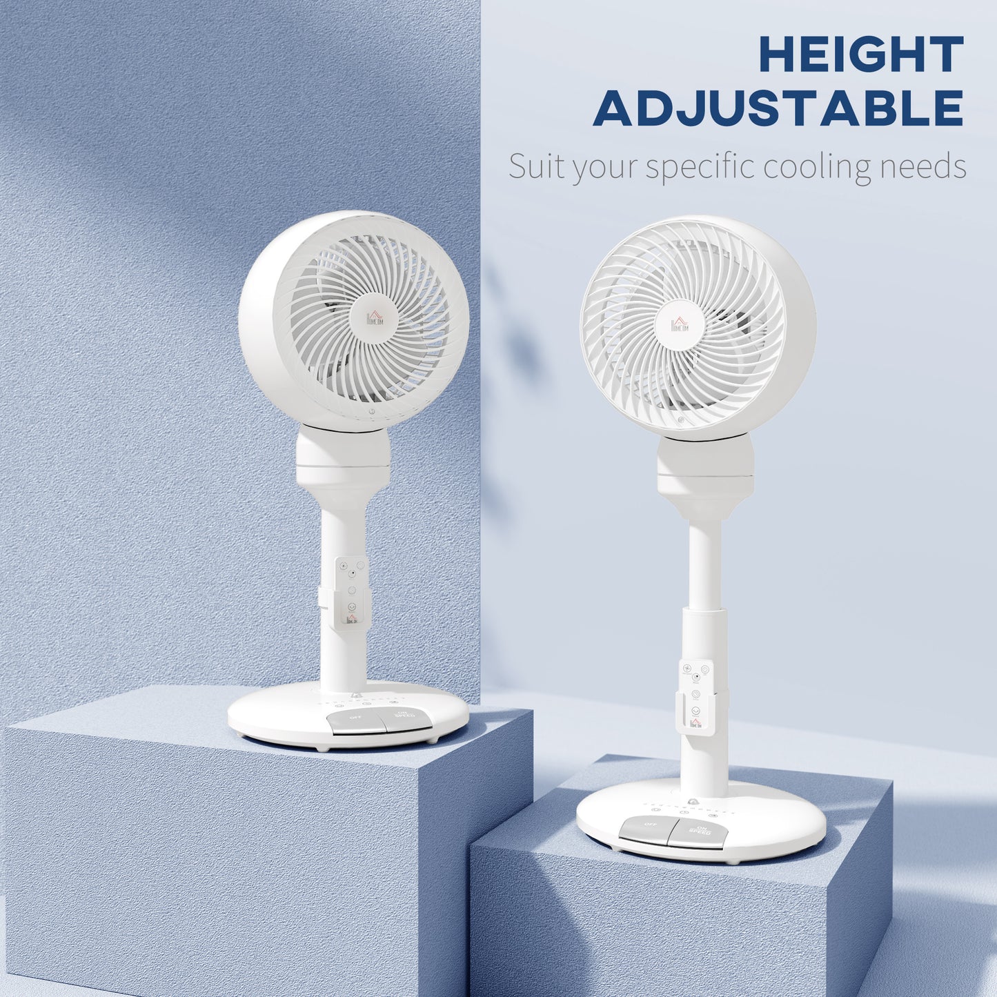 HOMCOM 9 Inch Air Circulator Fan Remote 3 Speeds 3 Modes 70 Degree Oscillation 90 Degree Tilt For Home Office White