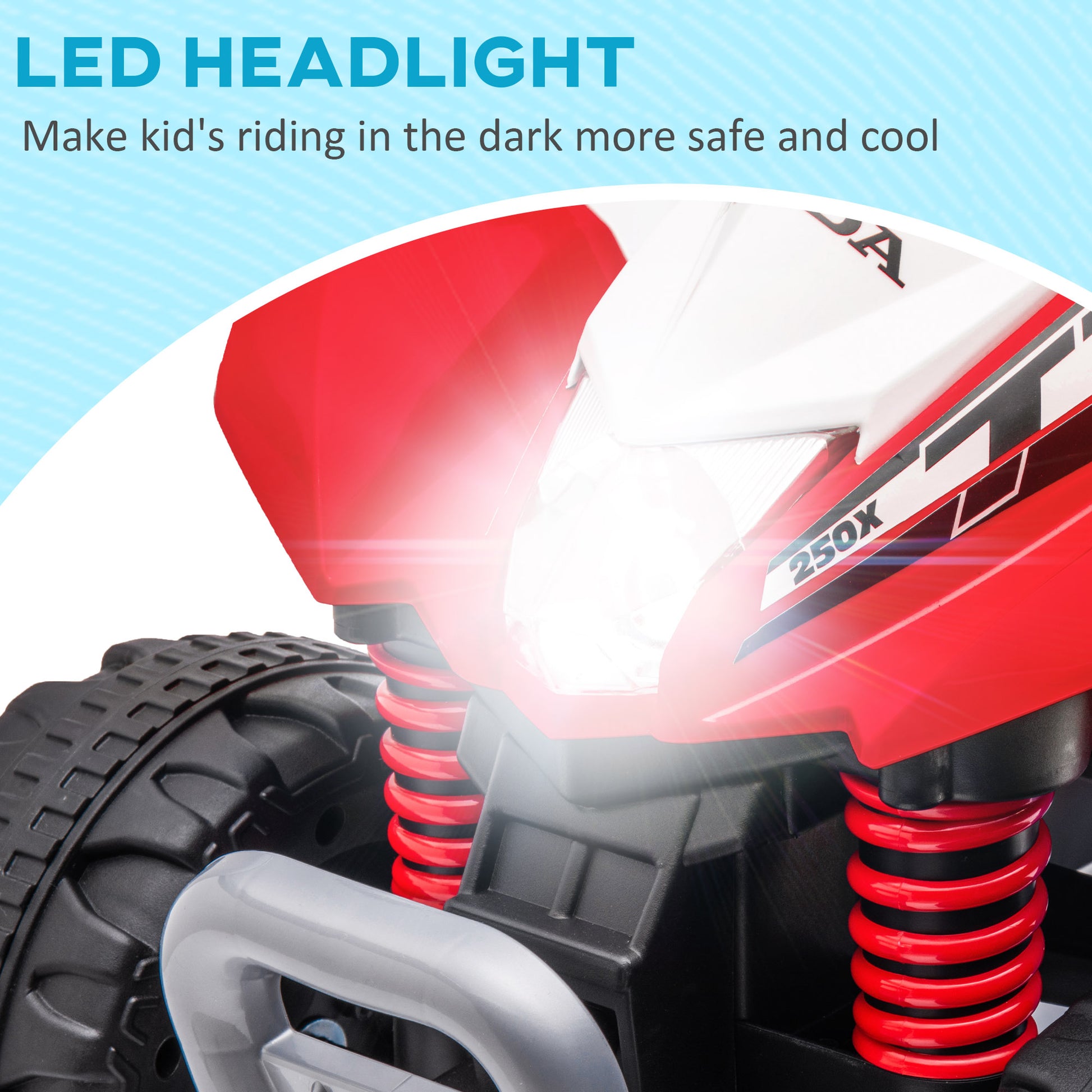 AIYAPLAY Honda Licensed Kids Electric Quad Bike - 6V ATV Ride-On Car for Children Ages 1.5-3 Years - Red - 4 Pack - ALL4U RETAILER LTD