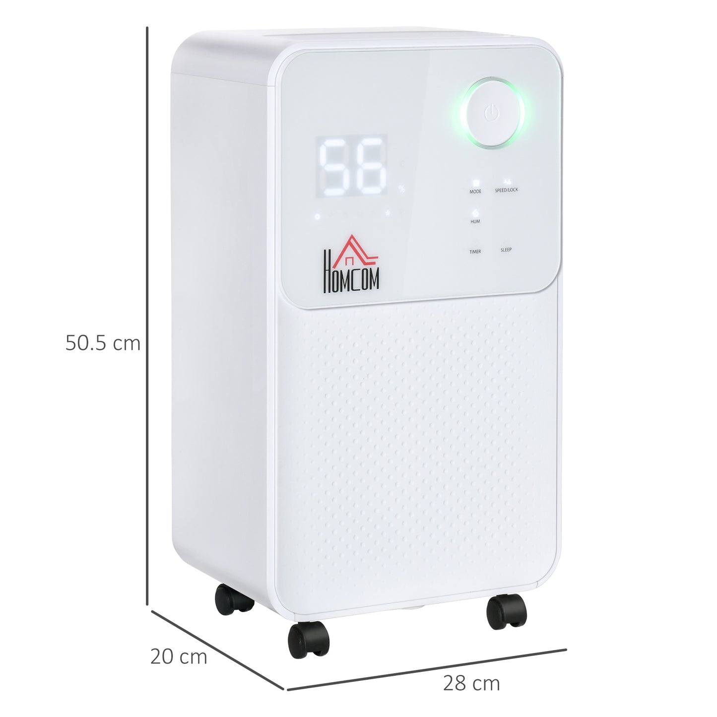 HOMCOM 12L/Day Compact Quiet Dehumidifier for Home & Laundry - 4 Adjustable Modes - ALL4U RETAILER LTD