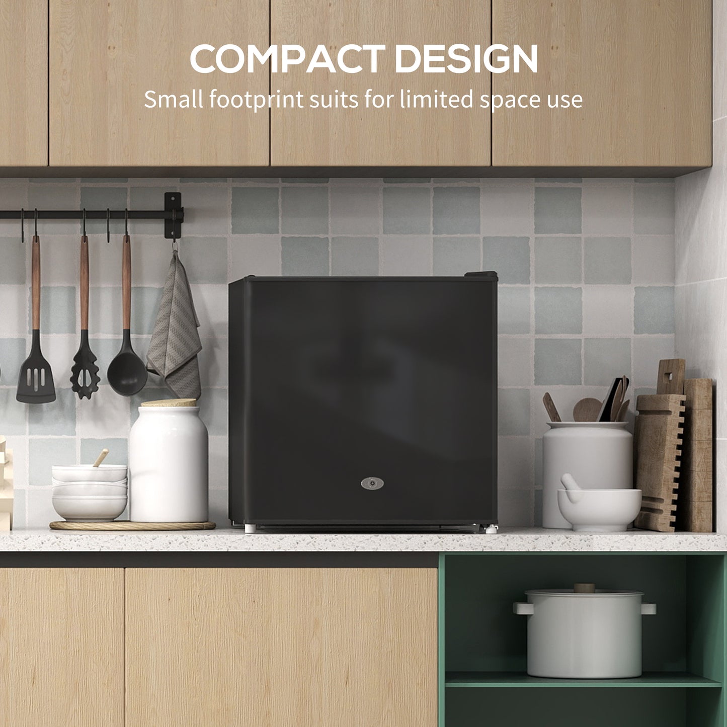 Homcom 35L Mini Freezer With 35 Liter Capacity, Temperature Range -24F To -14F, Black, Compact Countertop Freezer