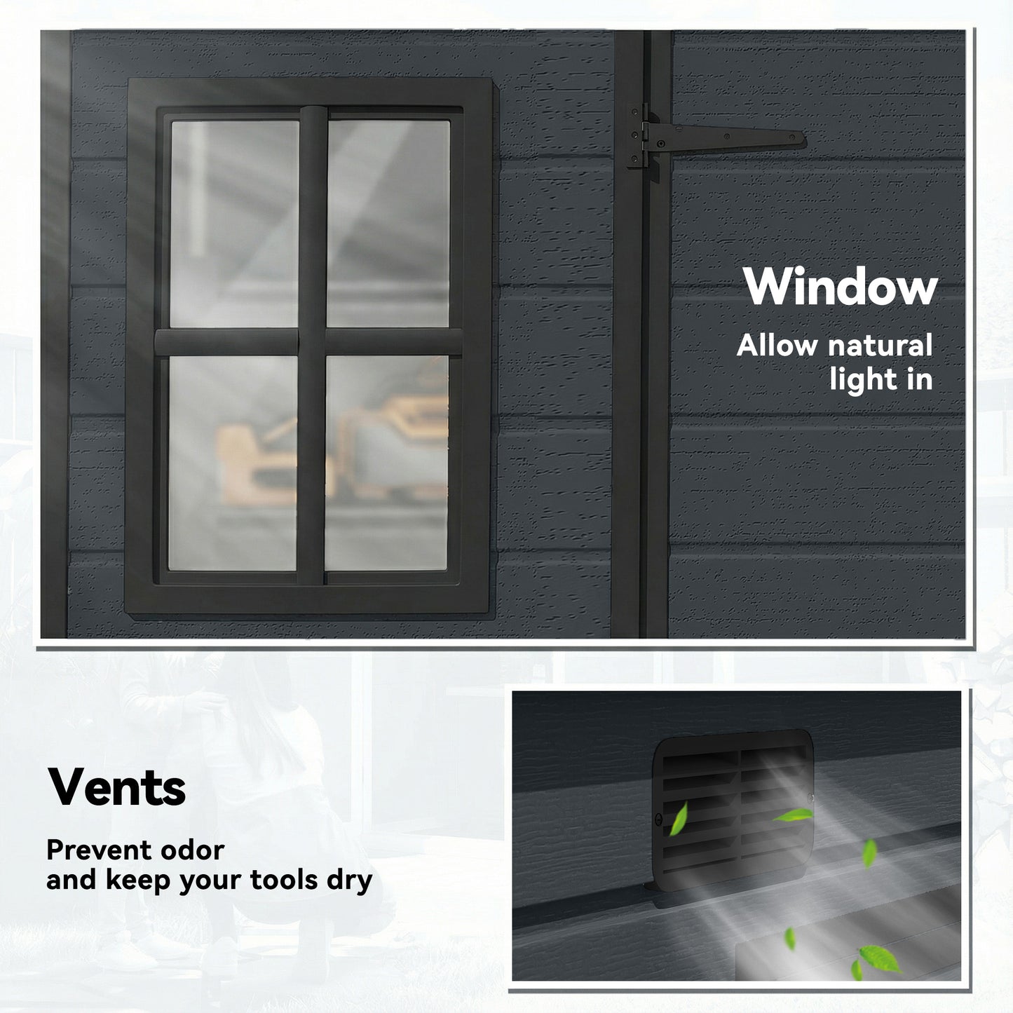 Outsunny 10 By 4 Ft Resin Garden Shed Outdoor Storage Shed With Floor Windows Lockable Doors And Vents Dark Grey