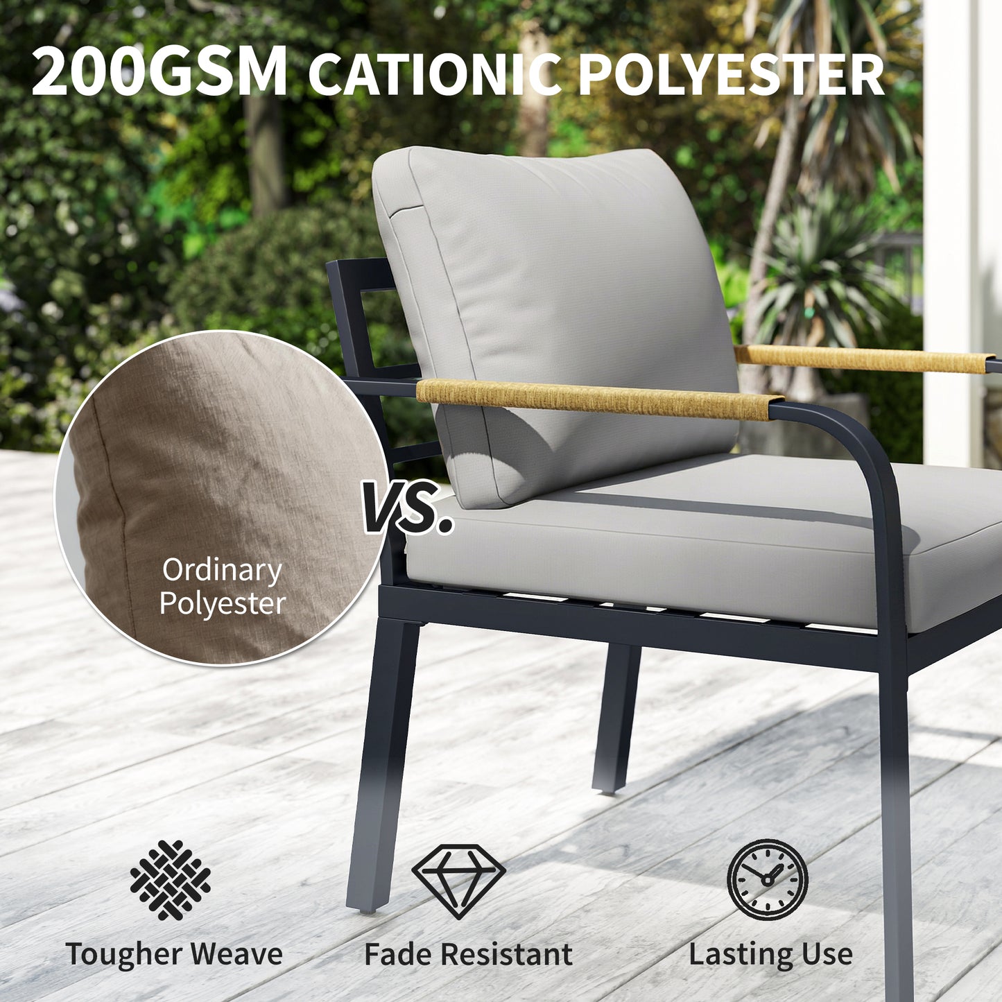 Outsunny 7 Piece Outdoor Garden Furniture Set With Cushions Rattan Sofa Table And Chairs For Patio Light Grey