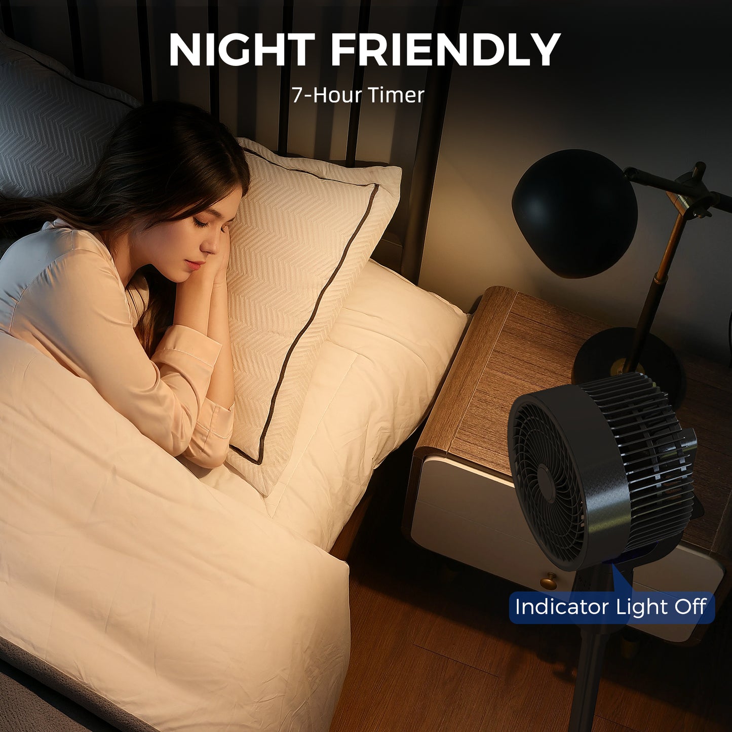HOMCOM Pedestal Air Circulation Fan For Bedroom With Oscillating Three Speeds Light Off Black