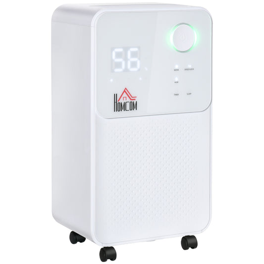 HOMCOM 12L/Day Compact Quiet Dehumidifier for Home & Laundry - 4 Adjustable Modes - ALL4U RETAILER LTD