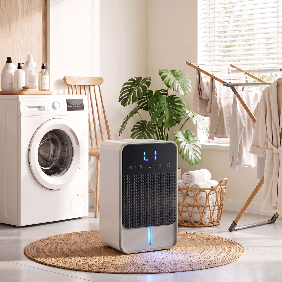 HOMCOM 400mL Daily Small Dehumidifier With RGB Lights, Timer And LED Display