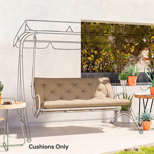 Outsunny Outdoor Garden Bench Cushion 2 Seater With Ties For Indoor And Outdoor Use 110 X 120 CM
