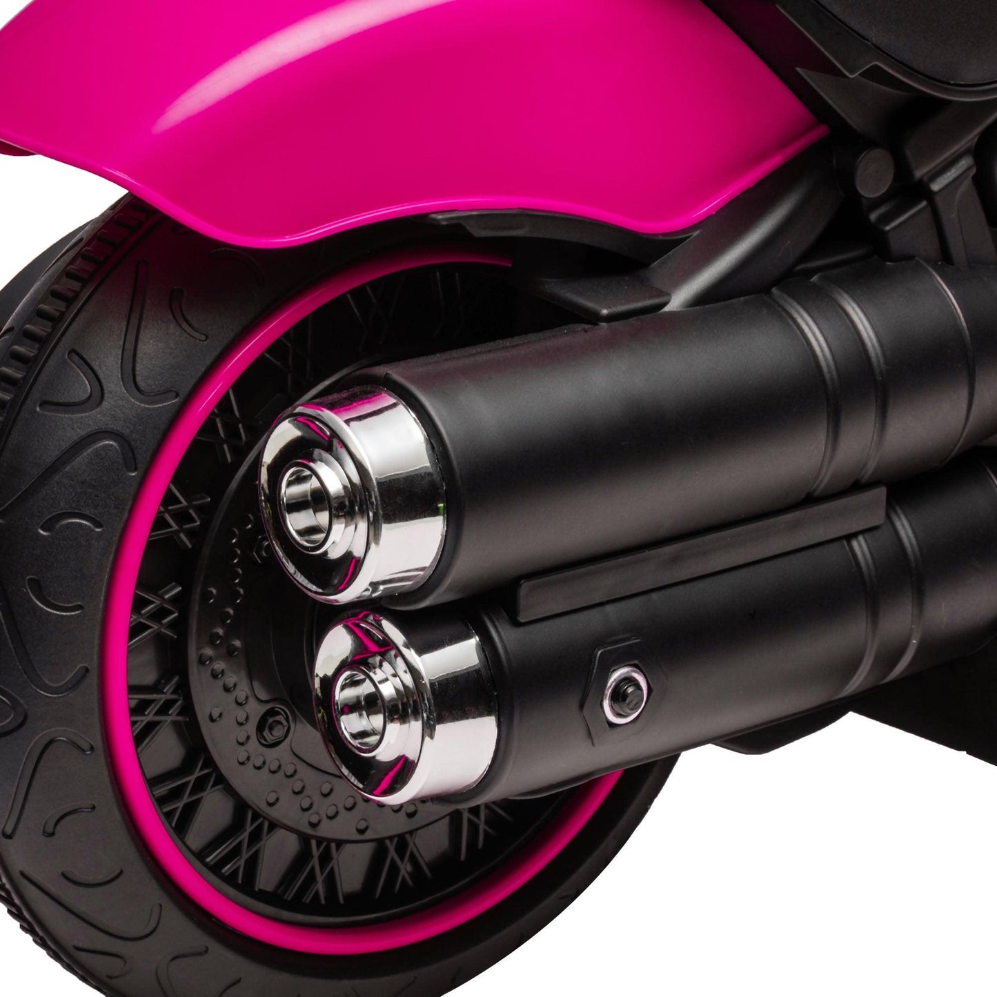 HOMCOM 6V Electric Motorbike with Training Wheels, One-Button Start - Pink - ALL4U RETAILER LTD