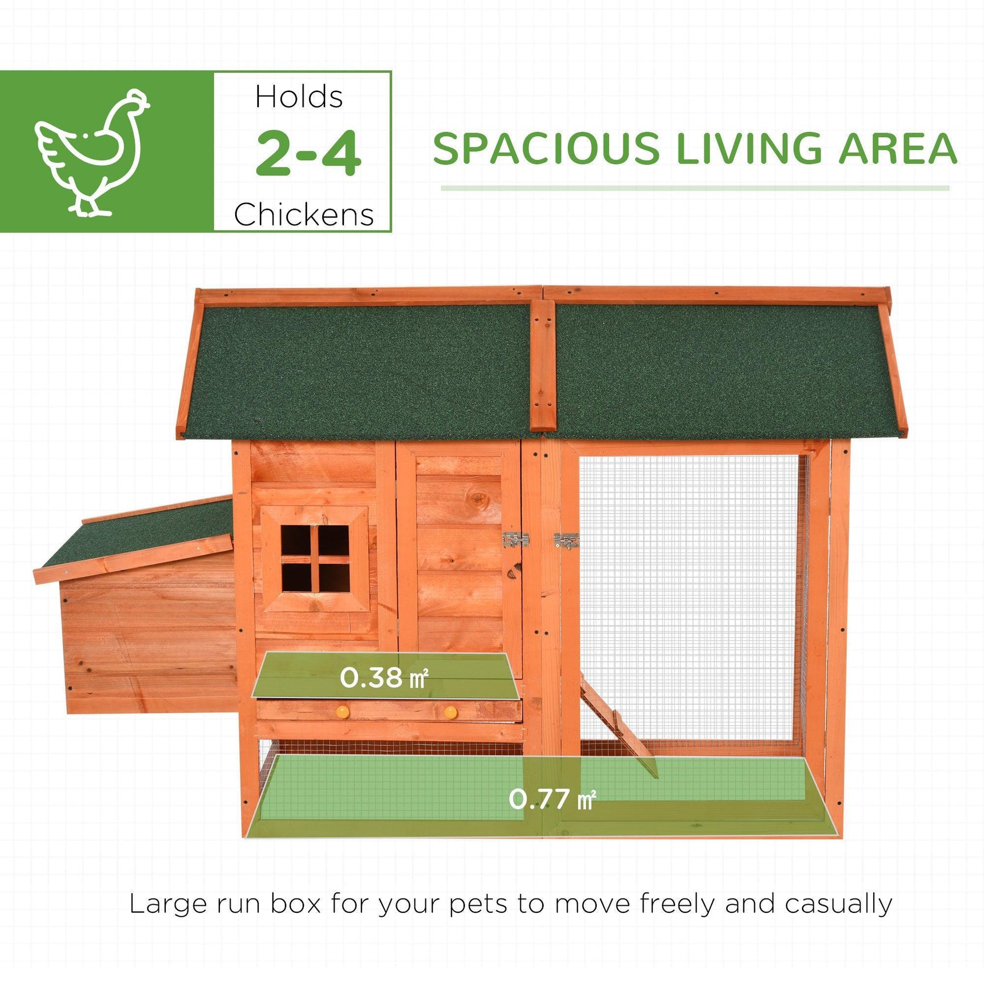 PawHut 170cm Chicken Coop with Nesting Box - ALL4U RETAILER LTD