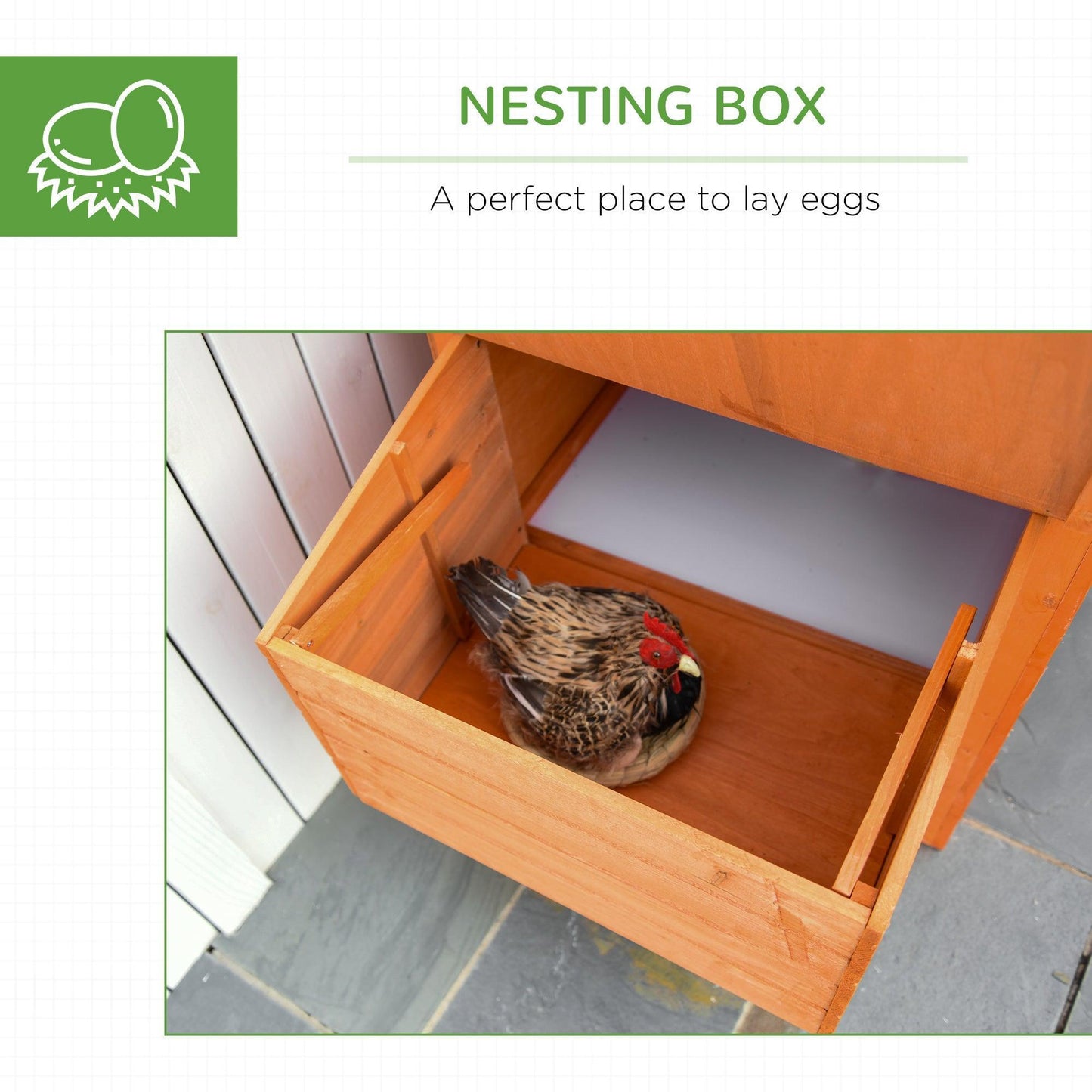 PawHut 170cm Chicken Coop with Nesting Box - ALL4U RETAILER LTD