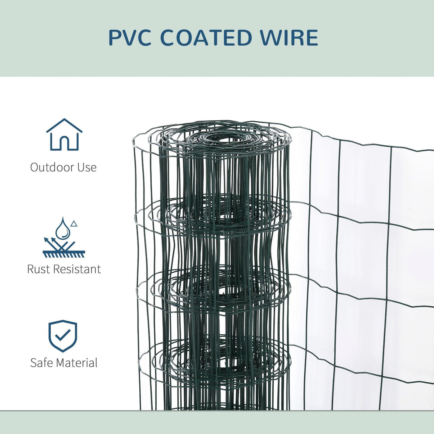 PawHut 1m x 10m Green Chicken Wire Fence - ALL4U RETAILER LTD