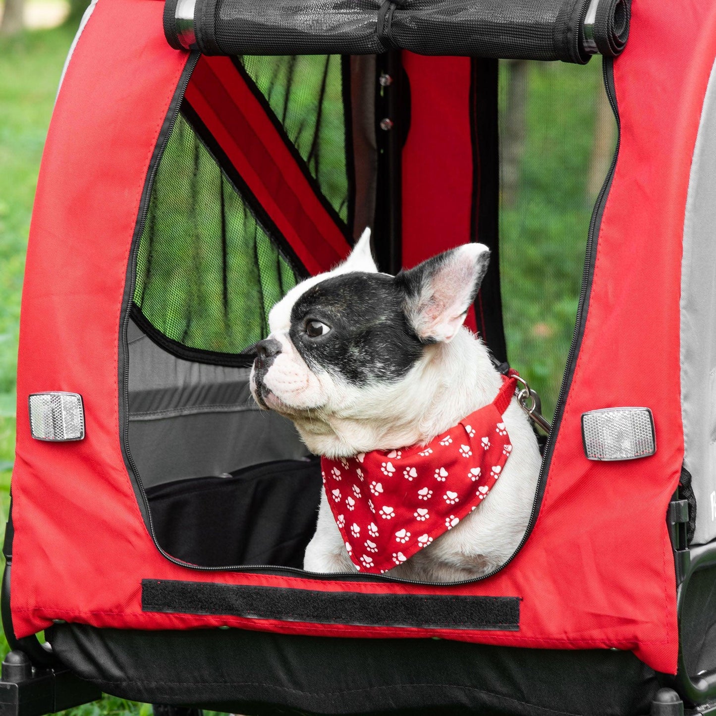 PawHut 2-in-1 Dog Bike Trailer: Easy Travel Solution - ALL4U RETAILER LTD