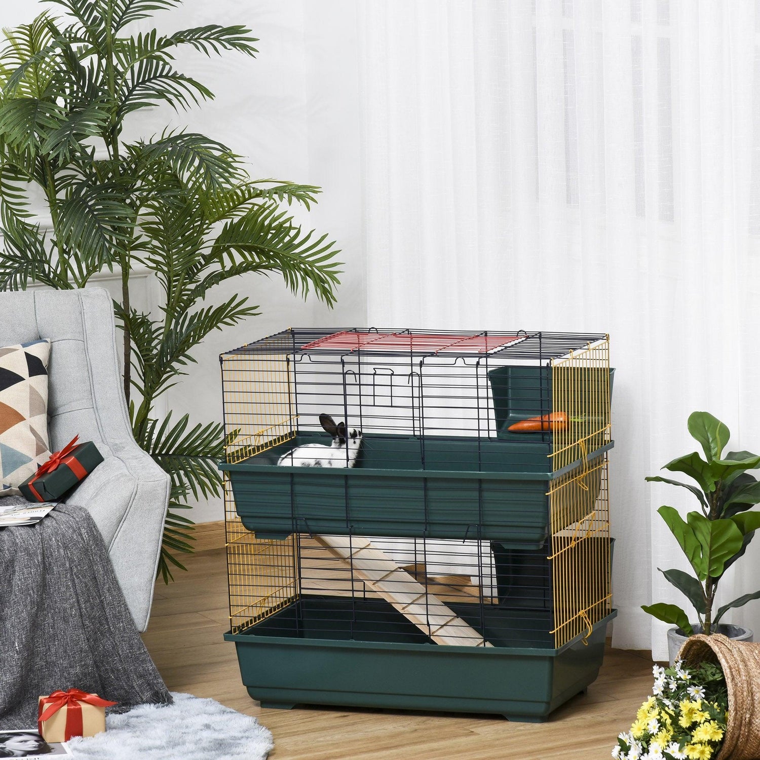 PawHut 2-Story Small Animal Cage - ALL4U RETAILER LTD