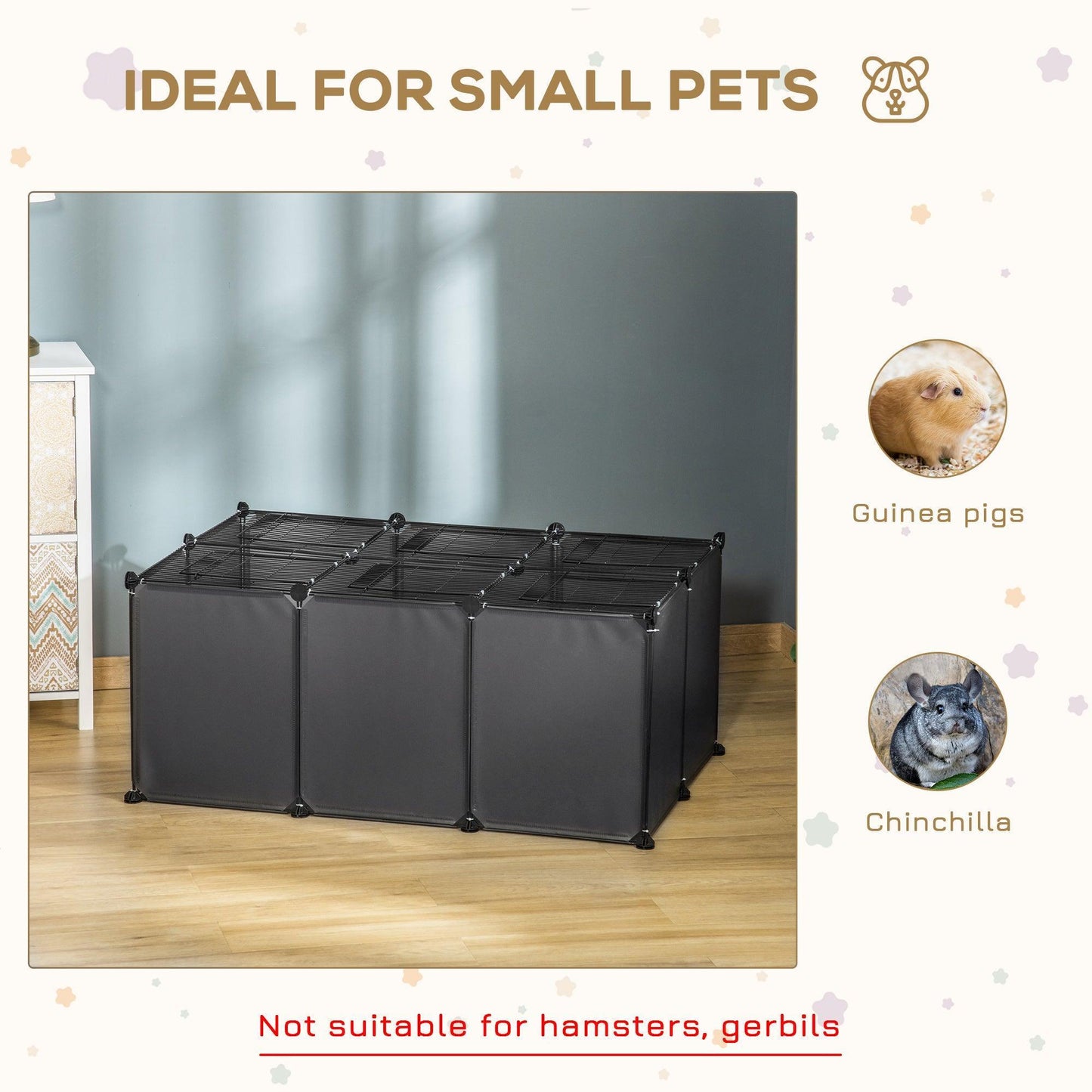 PawHut 22-Panel Small Animal Playpen: Ideal for Guinea Pigs, Rabbits - ALL4U RETAILER LTD