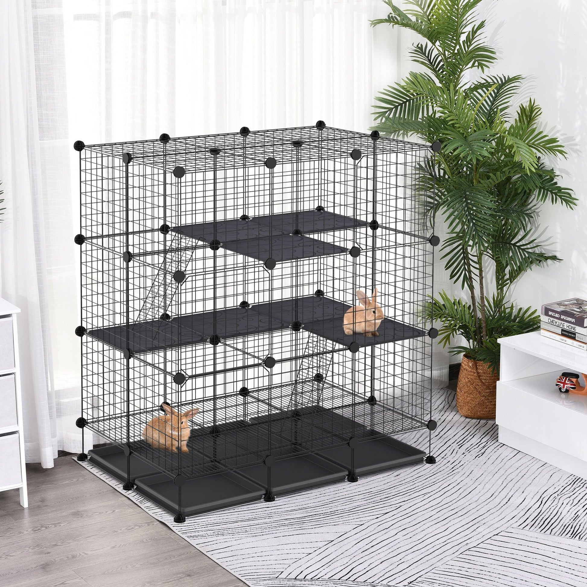 Pawhut 3-Level Metal Small Animal Cage - ALL4U RETAILER LTD