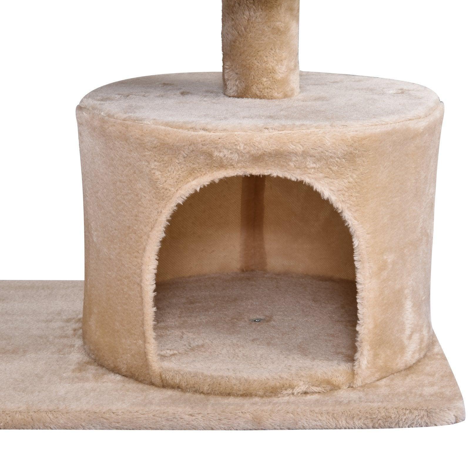 PawHut 3-Tier Cat Scratching Post - Beige - ALL4U RETAILER LTD