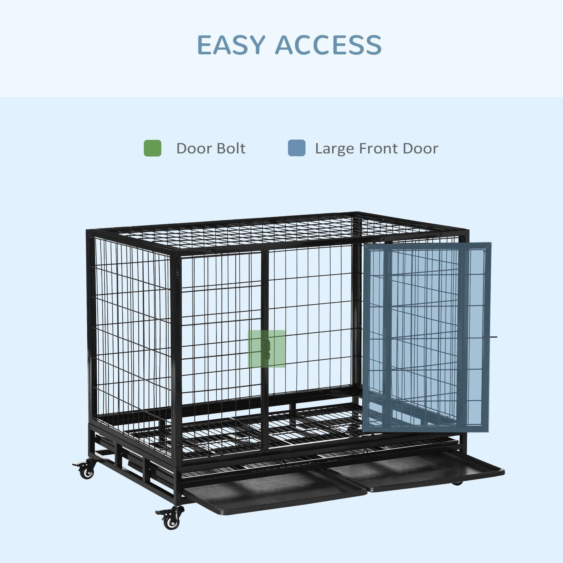 PawHut 43" Dog Crate: Heavy Duty & Portable - ALL4U RETAILER LTD