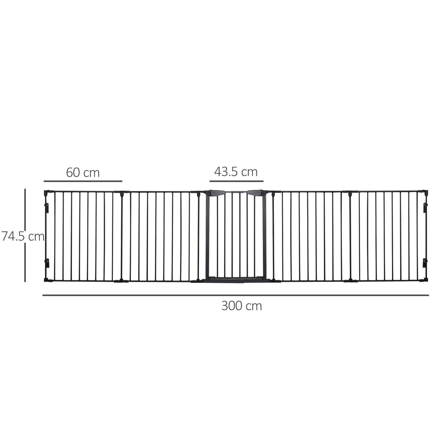 PawHut 5-Panel Metal Pet Gate: Easy Walk-Through - ALL4U RETAILER LTD