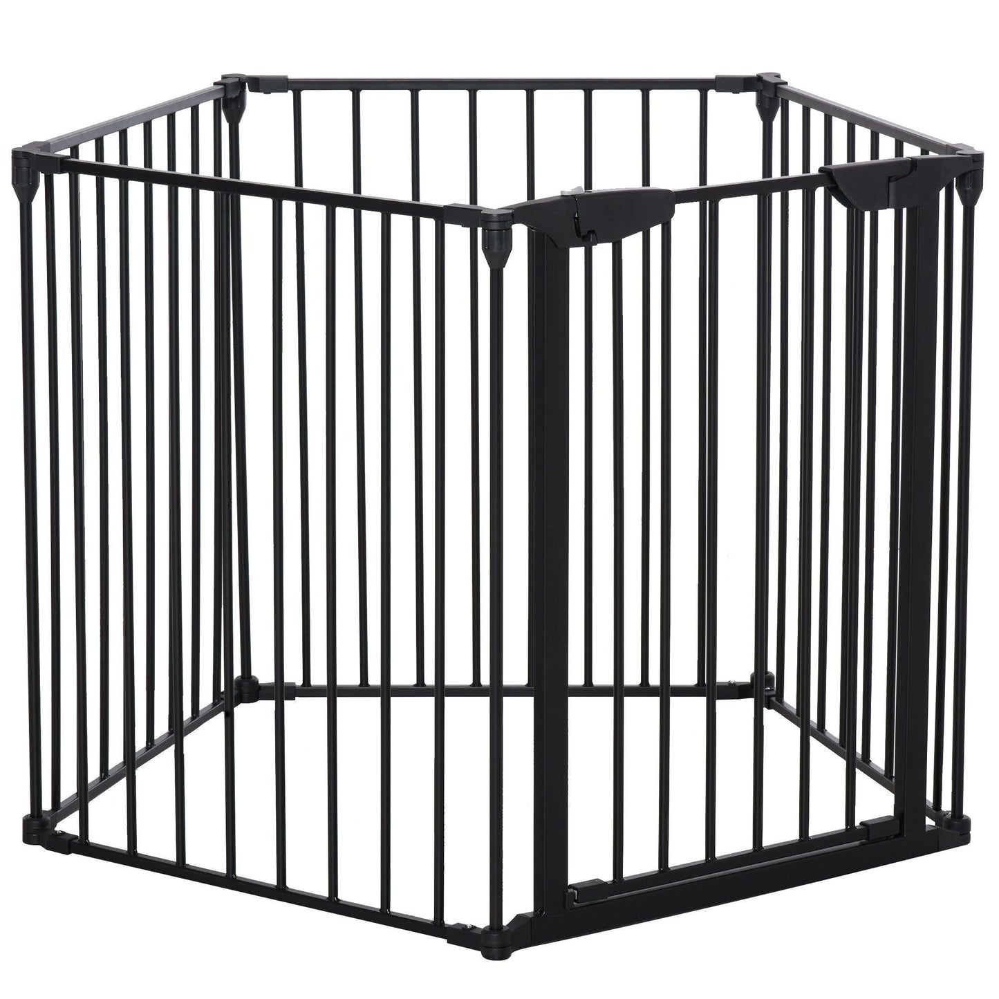 PawHut 5-Panel Metal Pet Gate: Easy Walk-Through - ALL4U RETAILER LTD