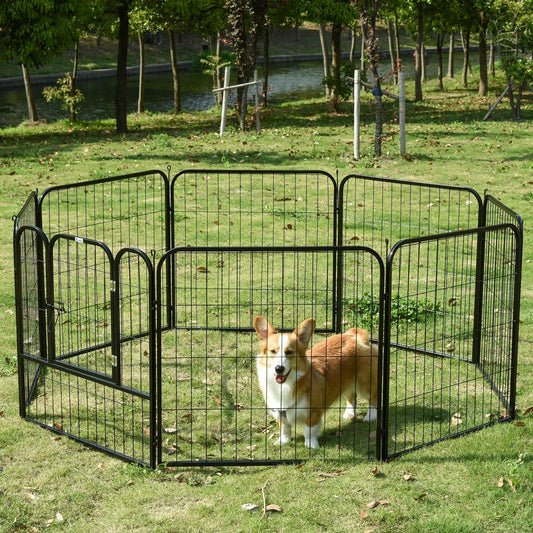 PawHut 8 Panel Puppy Playpen - Foldable & Versatile - ALL4U RETAILER LTD