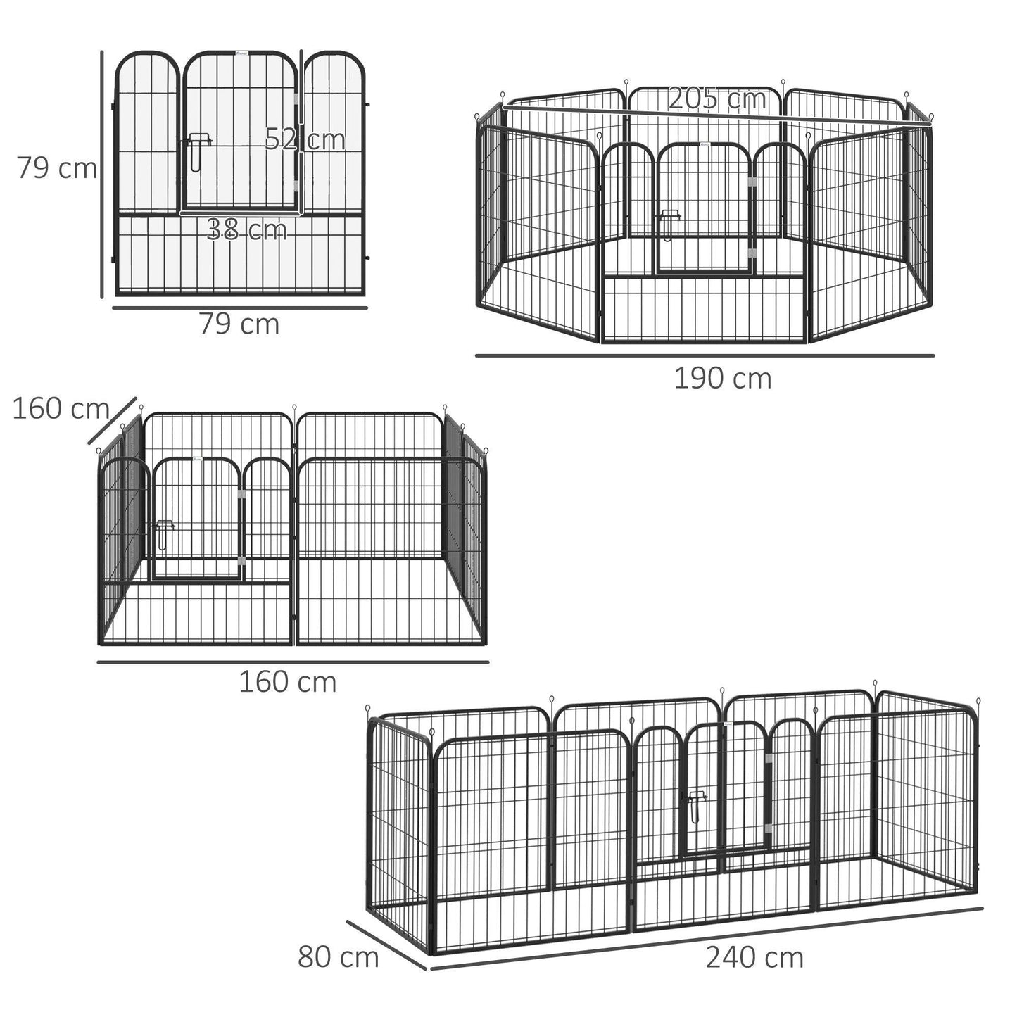 PawHut 8 Panel Puppy Playpen - Foldable & Versatile - ALL4U RETAILER LTD