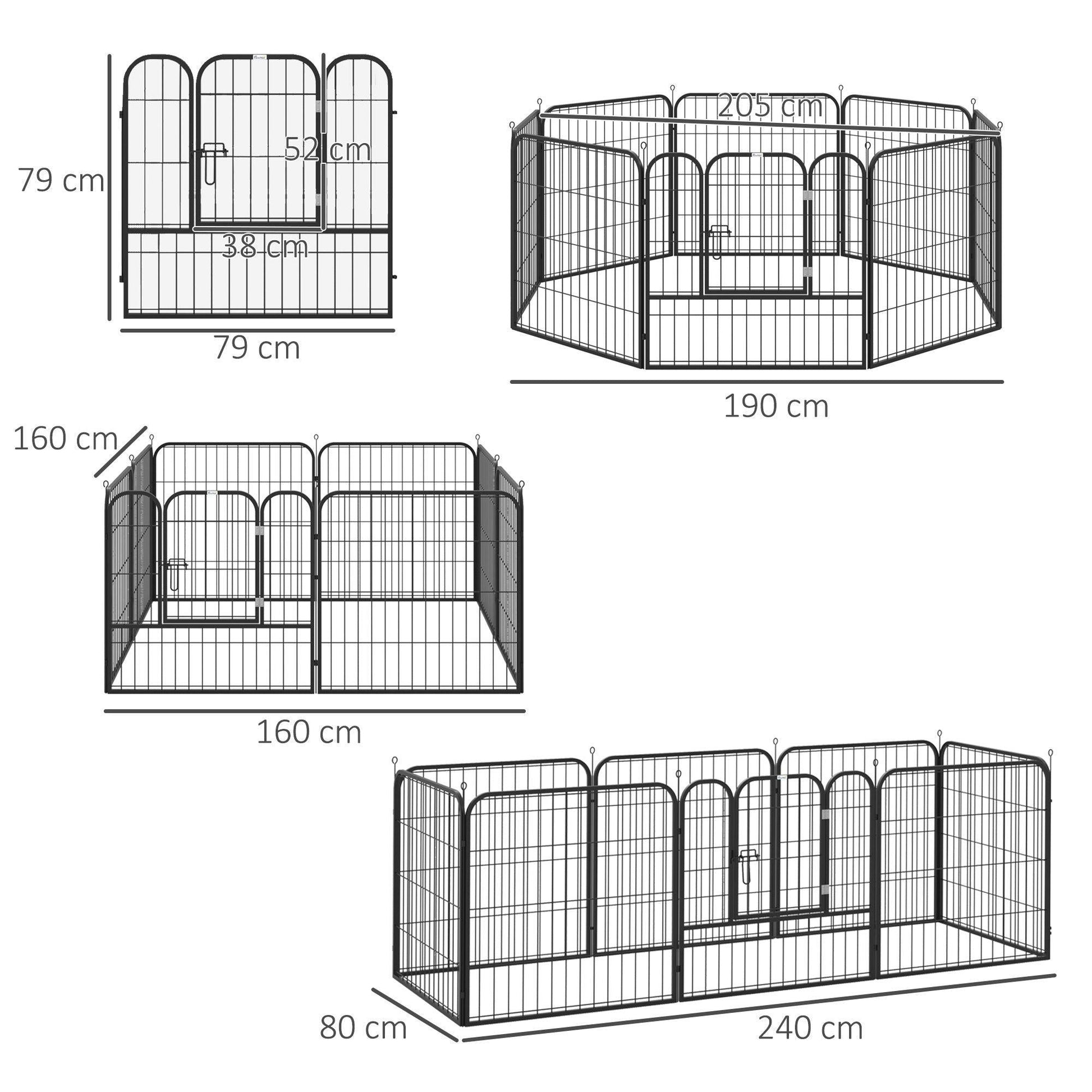 PawHut 8 Panel Puppy Playpen - Foldable & Versatile - ALL4U RETAILER LTD