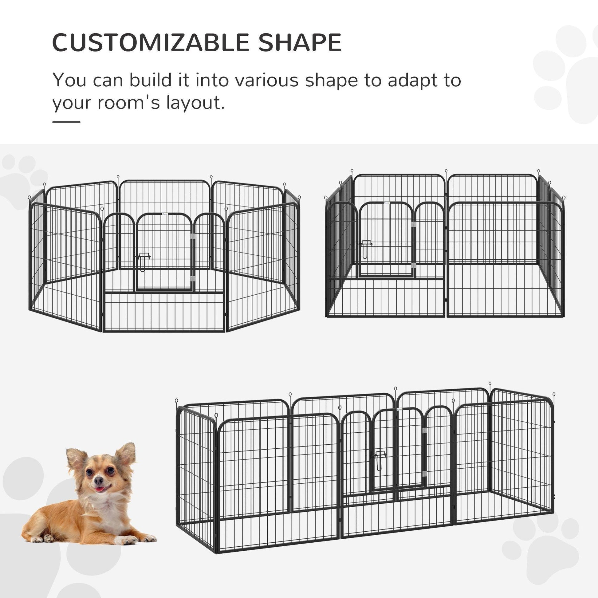 PawHut 8 Panel Puppy Playpen - Foldable & Versatile - ALL4U RETAILER LTD