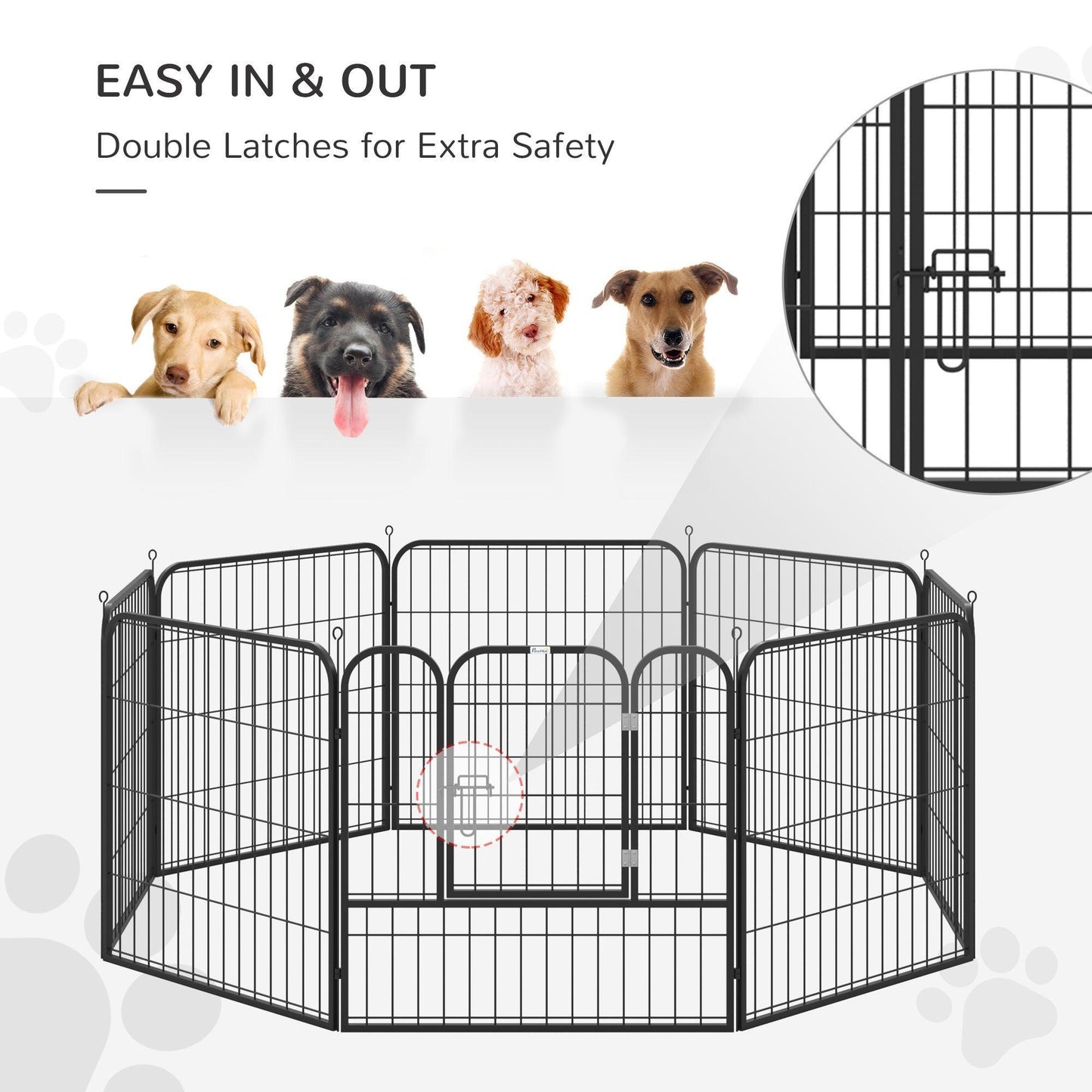 PawHut 8 Panel Puppy Playpen - Foldable & Versatile - ALL4U RETAILER LTD