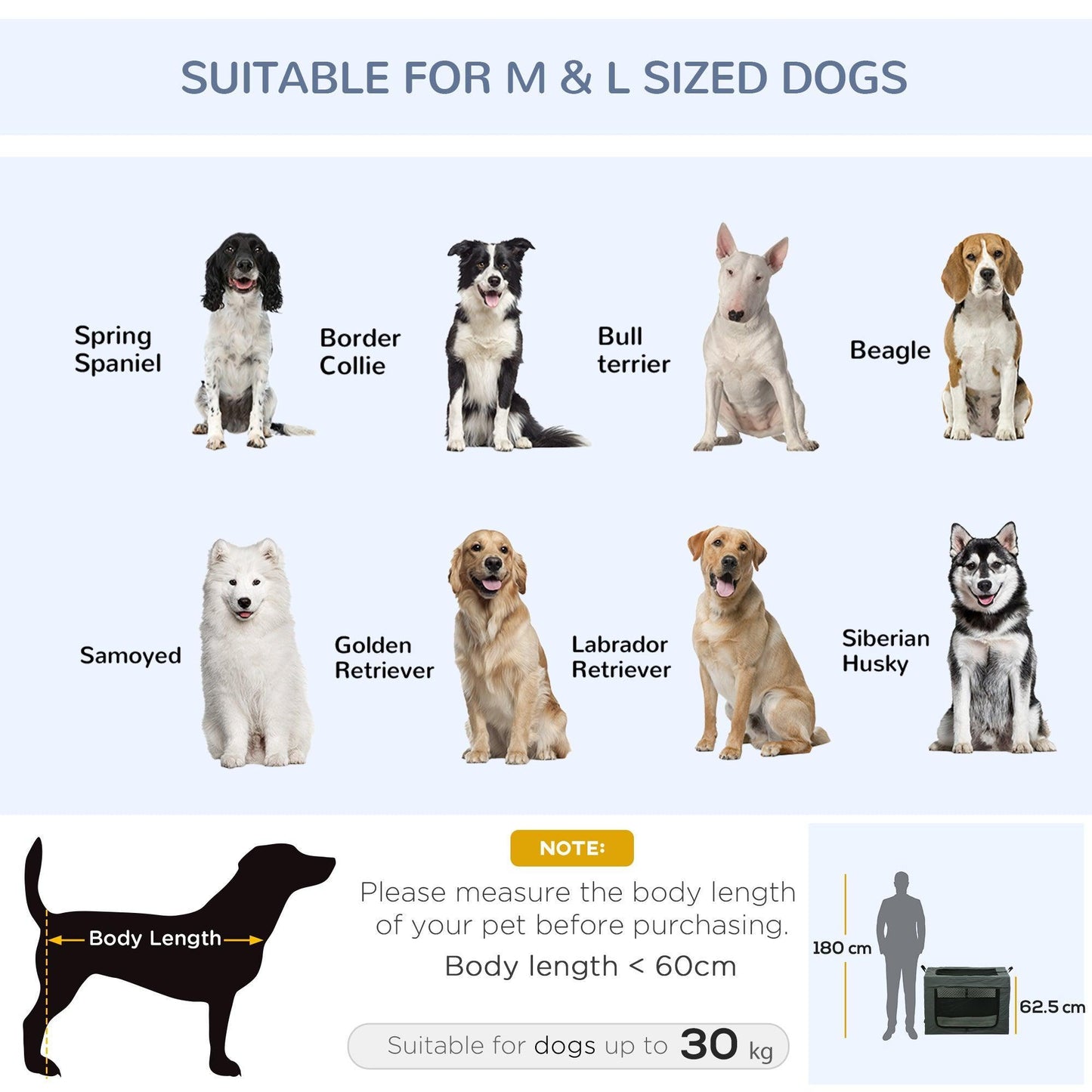 Pawhut 90cm Pet Carrier for Dogs - Grey - ALL4U RETAILER LTD