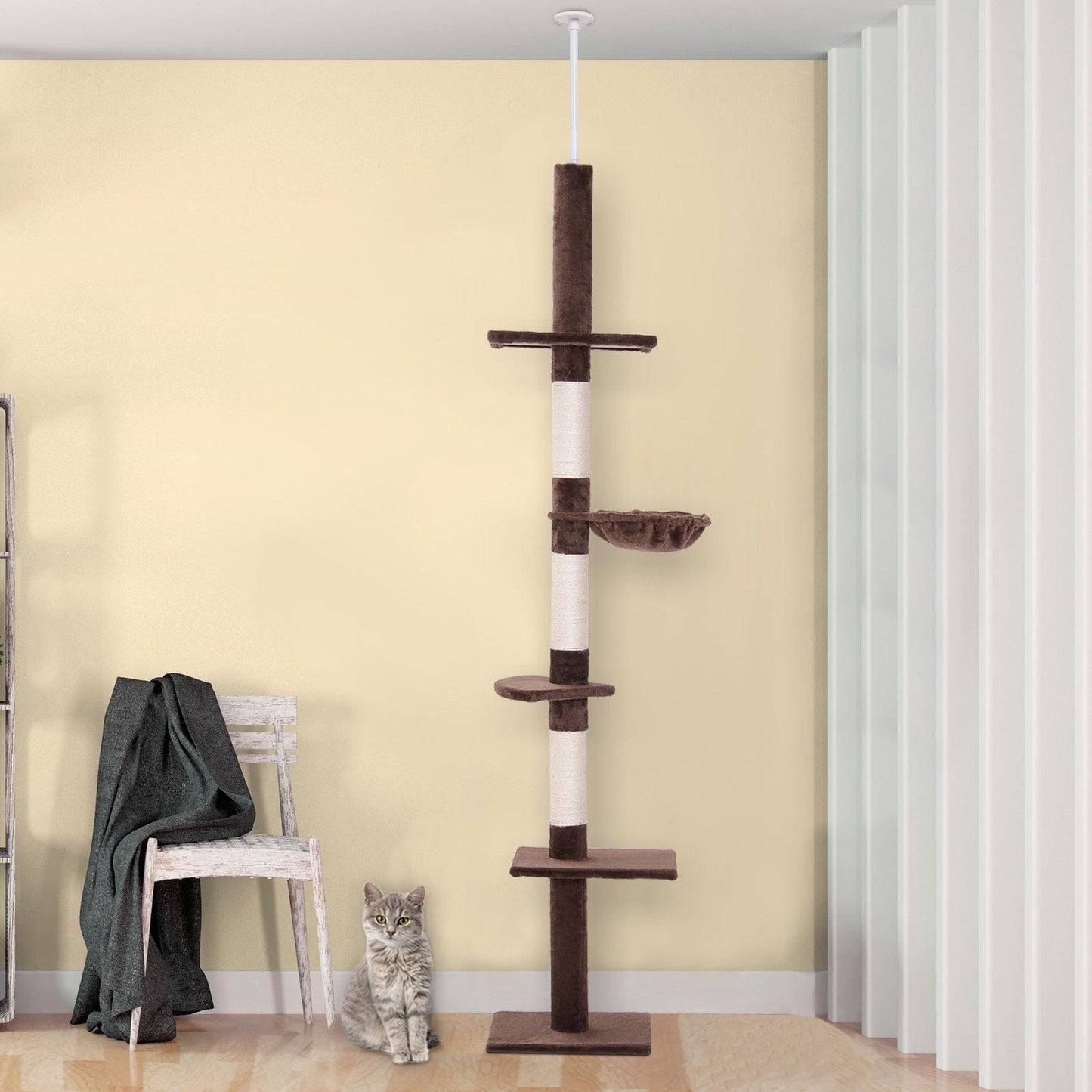 PawHut Adjustable Cat Climbing Tower 260cm - ALL4U RETAILER LTD