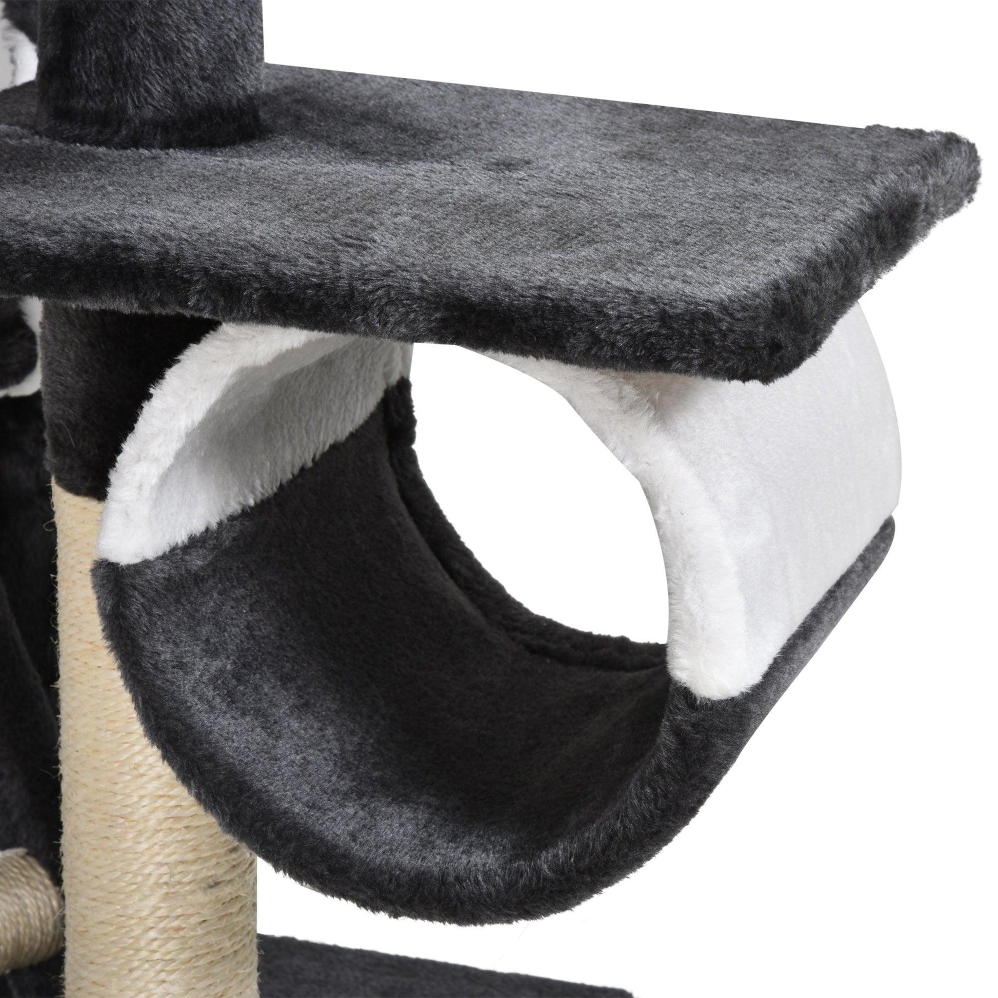 Pawhut Adjustable Cat Tree - Grey & White - ALL4U RETAILER LTD