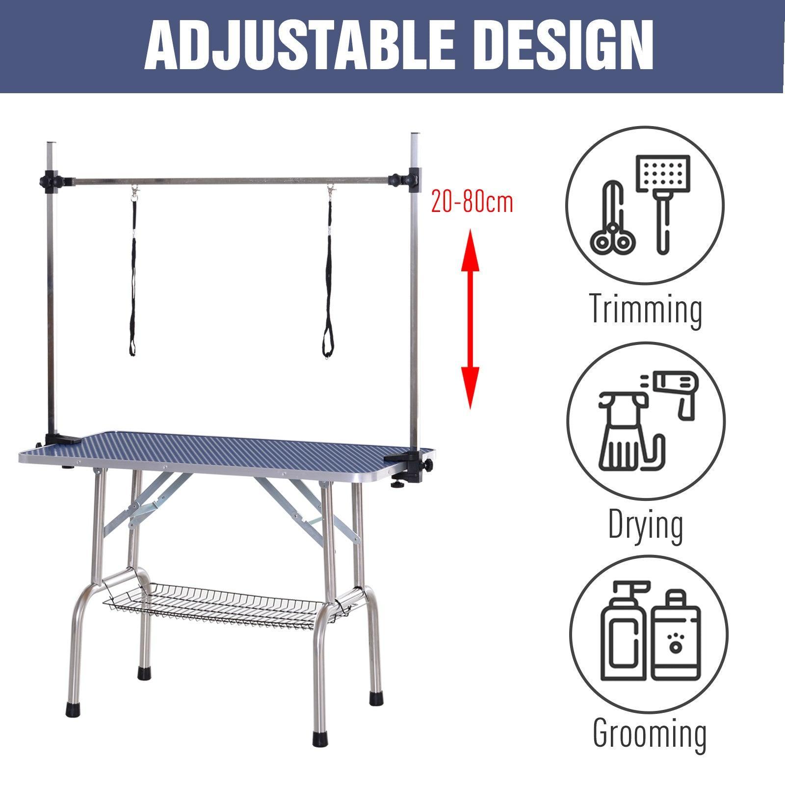 PawHut Adjustable Dog Grooming Table - Blue, 107x60cm - ALL4U RETAILER LTD