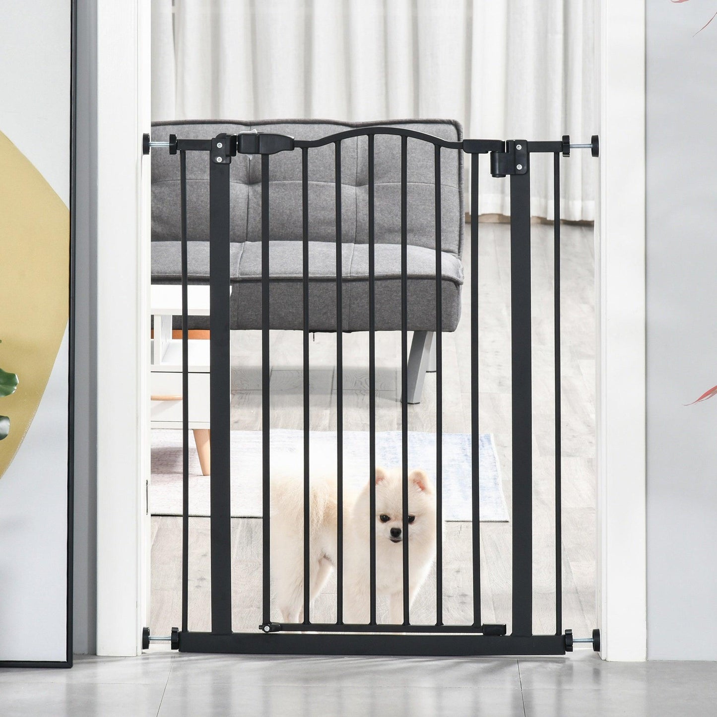 PawHut Adjustable Pet Gate for Stairs - Secure & Easy - ALL4U RETAILER LTD