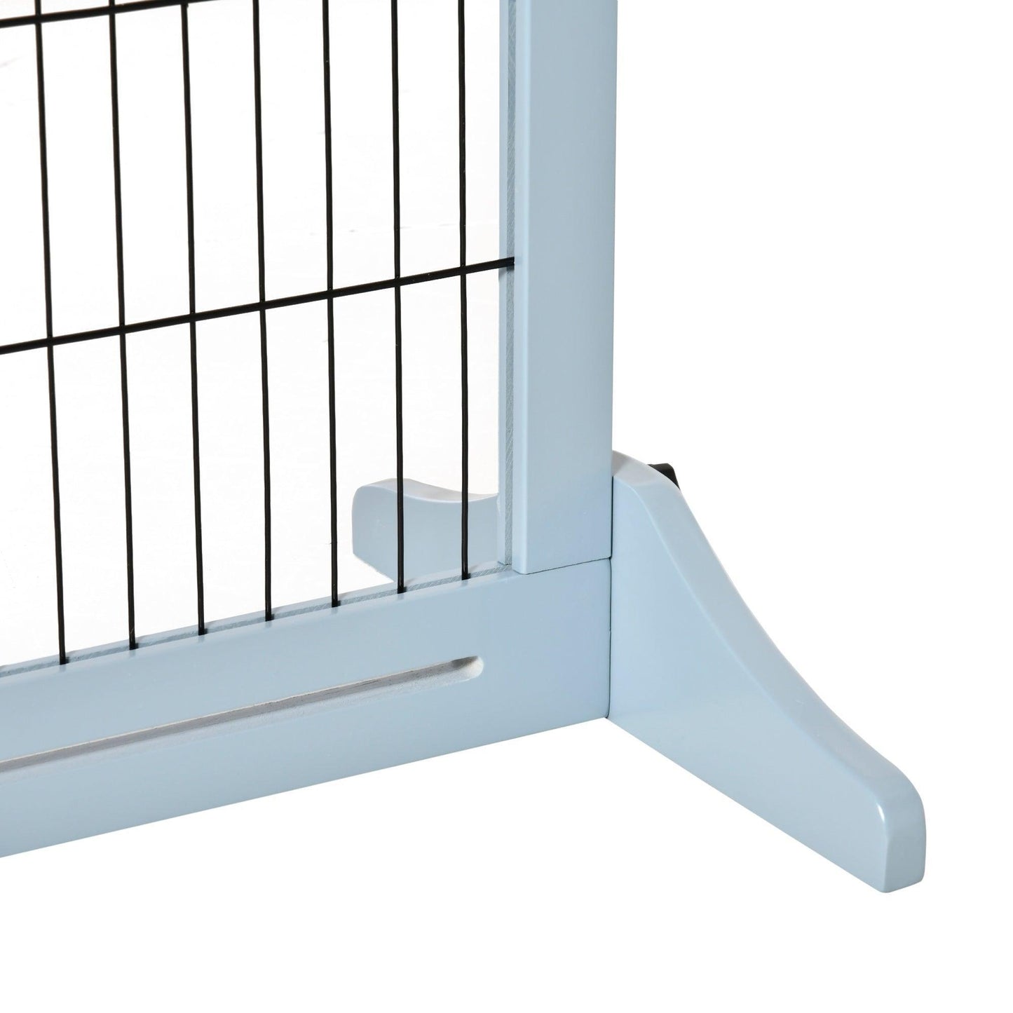 PawHut Adjustable Wooden Pet Gate - Blue, 69H x 104-183H cm - ALL4U RETAILER LTD