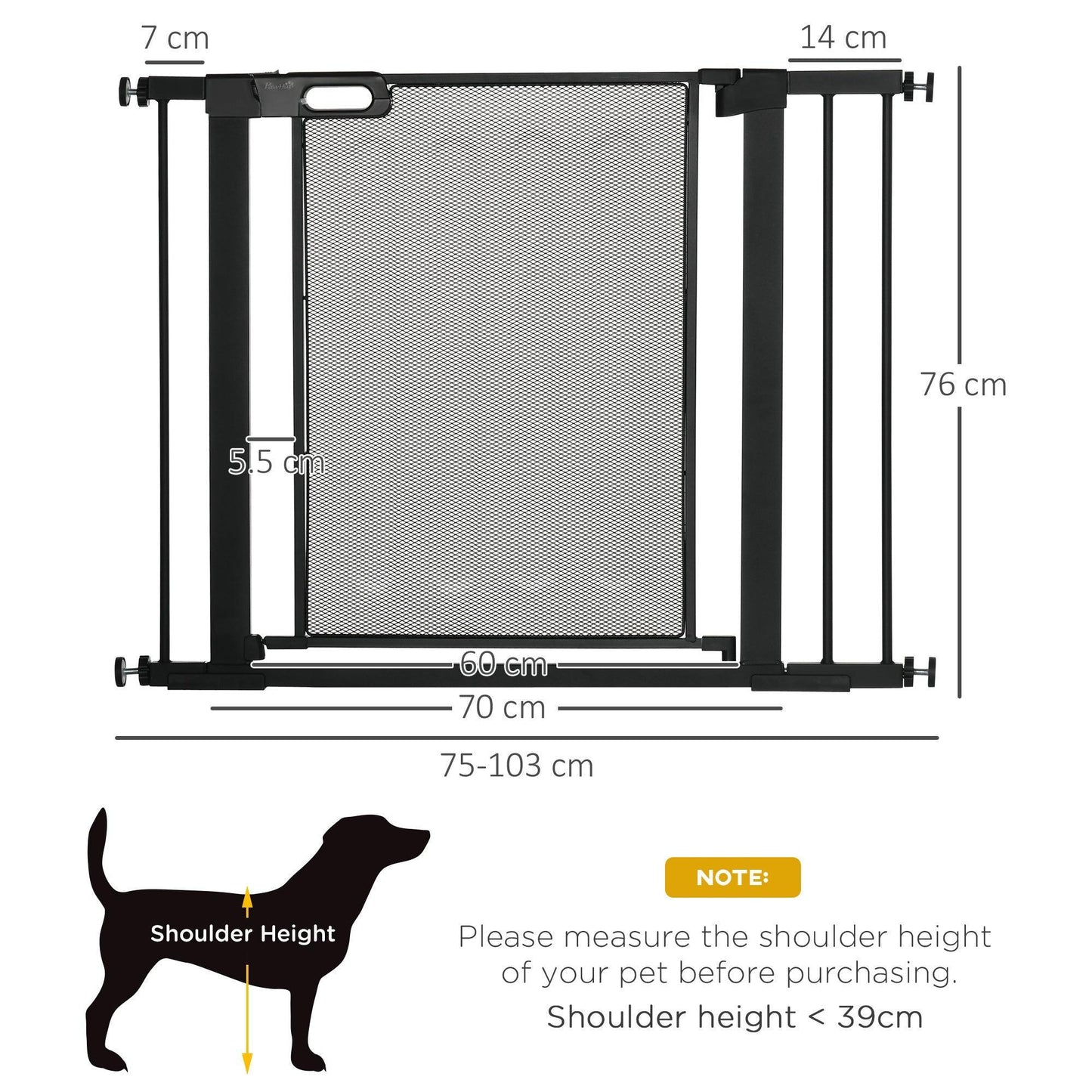 PawHut Auto Close Pet Gate: Secure, Easy Installation - ALL4U RETAILER LTD