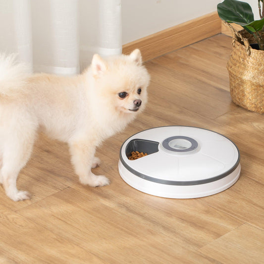 PawHut Automatic Pet Feeder - 6 Meals, Timer, LED Display - ALL4U RETAILER LTD