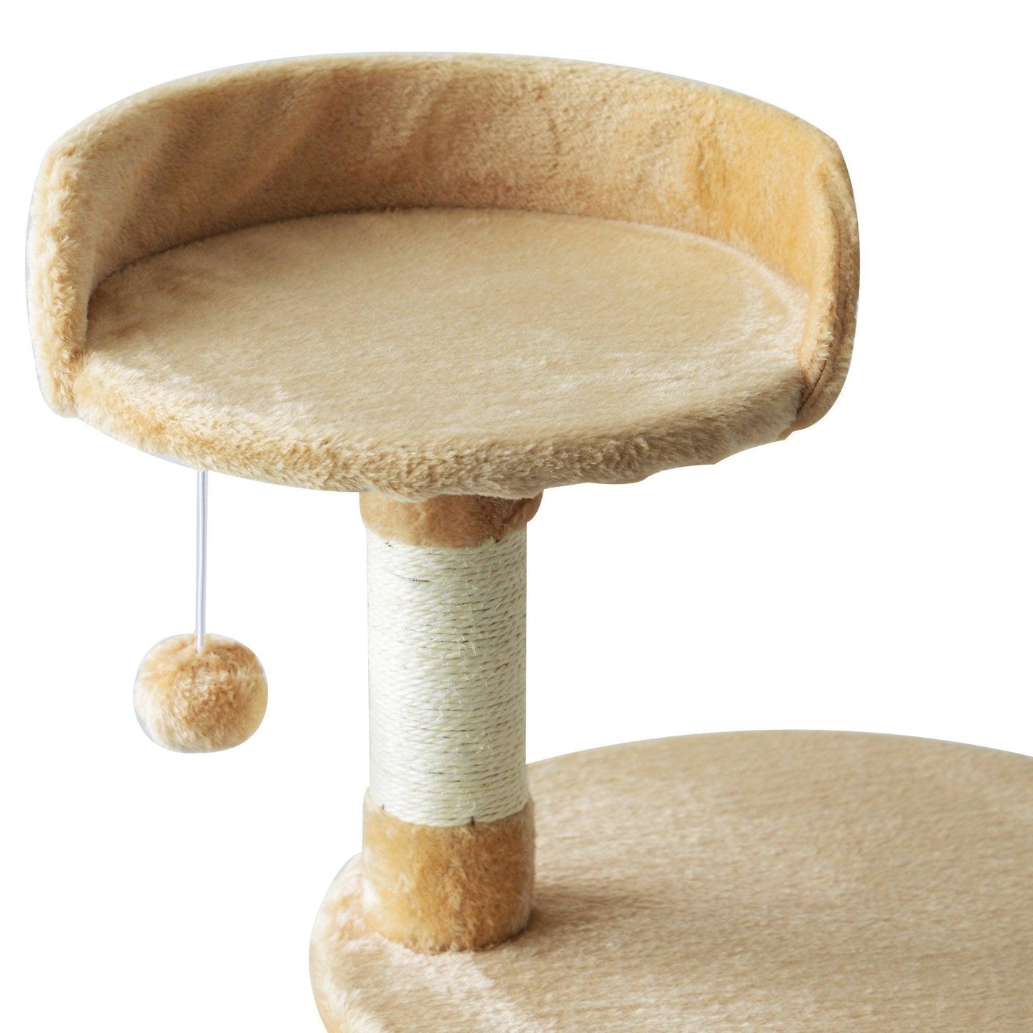 PawHut Beige Cat Tree House, 114H cm - ALL4U RETAILER LTD