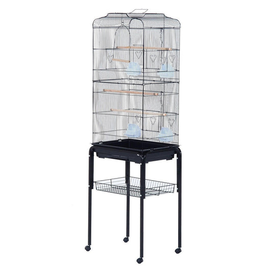 PawHut Bird Cage, 47.5Lx37Wx153Hcm - Simple Black - ALL4U RETAILER LTD